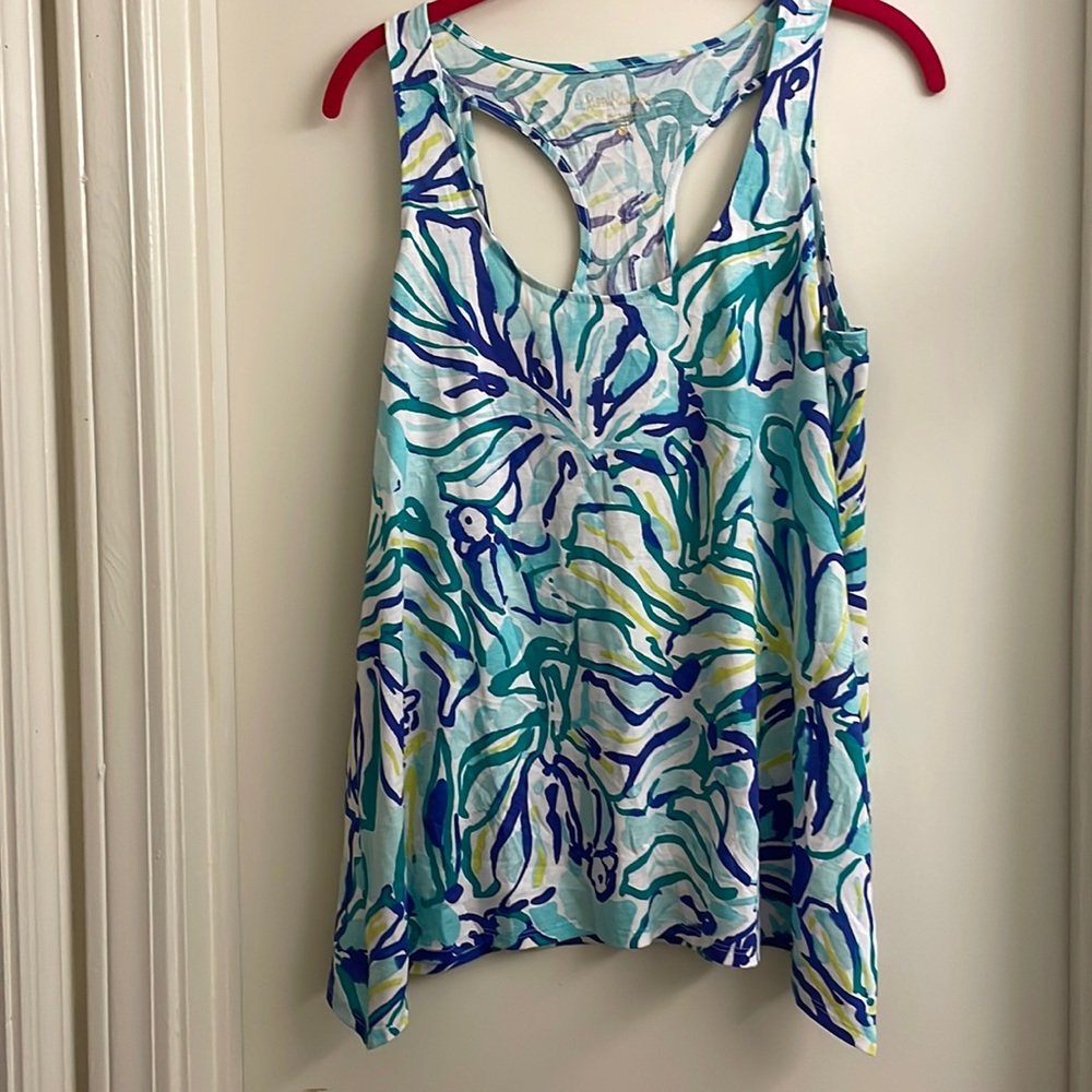 Lilly Pulitzer Monterey tank in Pool Blue Stay Cool sz Small